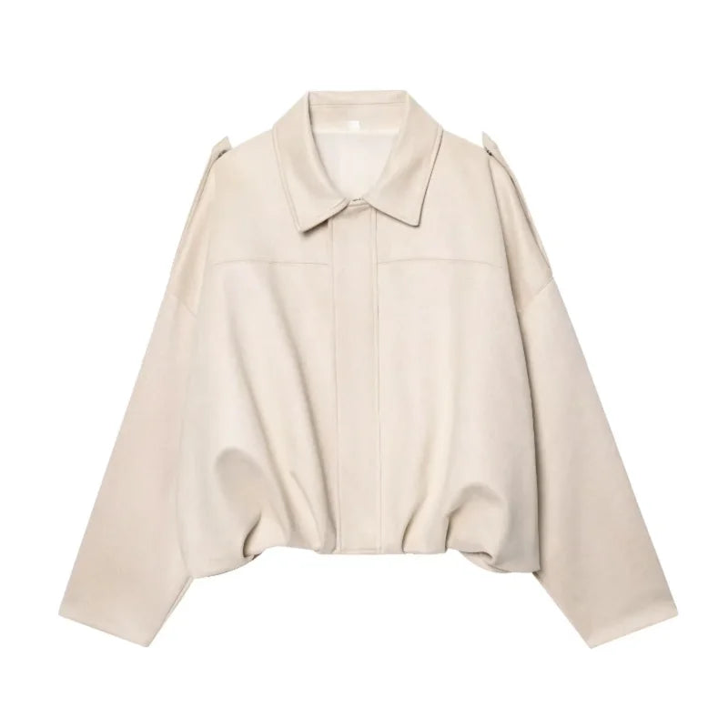 2025 Suede Bomber Jackets for Women Outerwears Oversized Jacket Woman Streetwear Zip Women'S Coats Padded Varsity Jackets