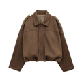 2025 Suede Bomber Jackets for Women Outerwears Oversized Jacket Woman Streetwear Zip Women'S Coats Padded Varsity Jackets