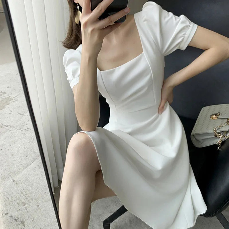 Short Sleeve Elegant Party Dress Woman Clothing Fashion Summer Vintage White Black Red Evening Prom Long Dresses for Women 2024