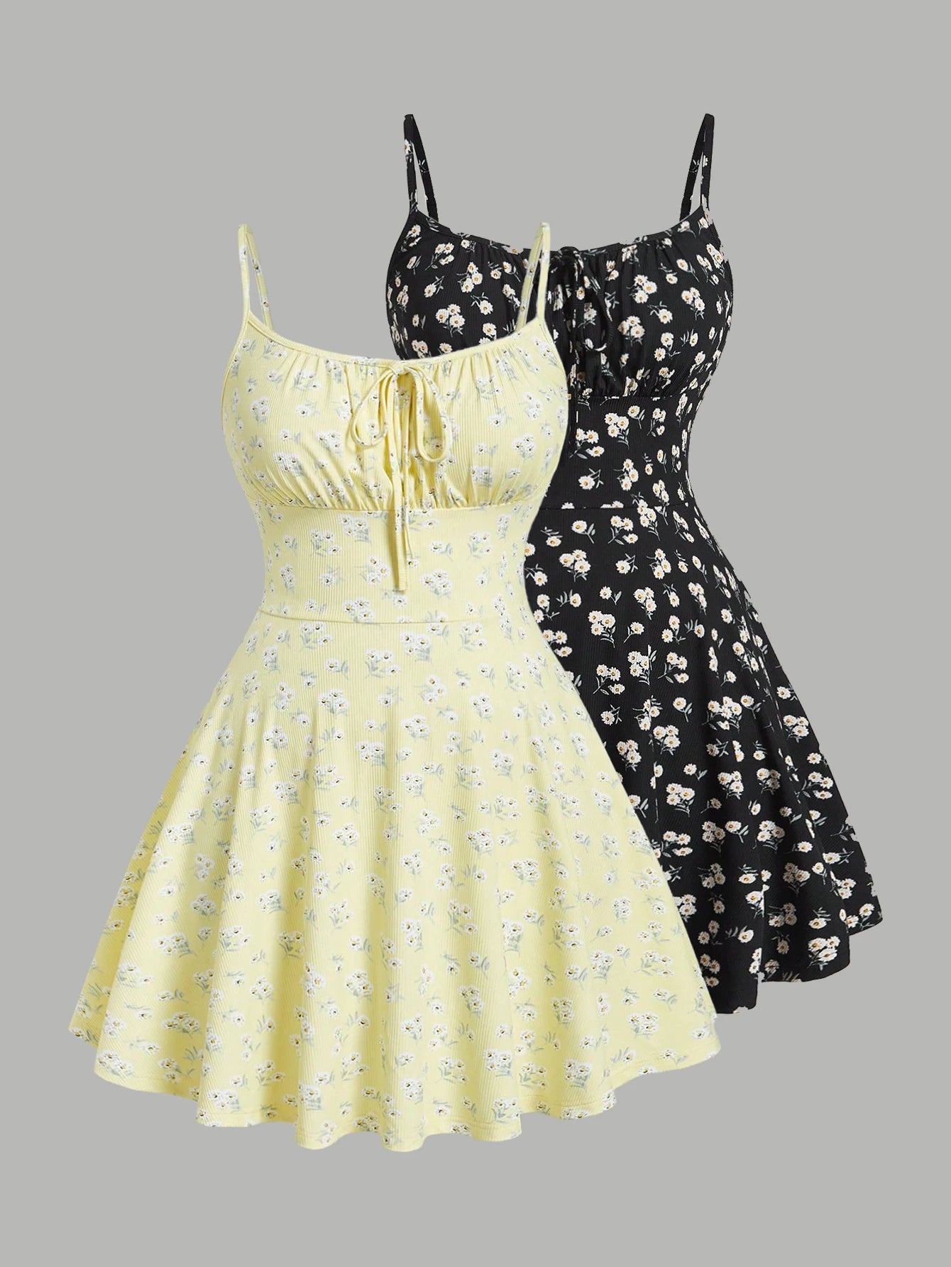 New Fashion Floral Elegant Sleeveless Thin Strap Camisole Dress